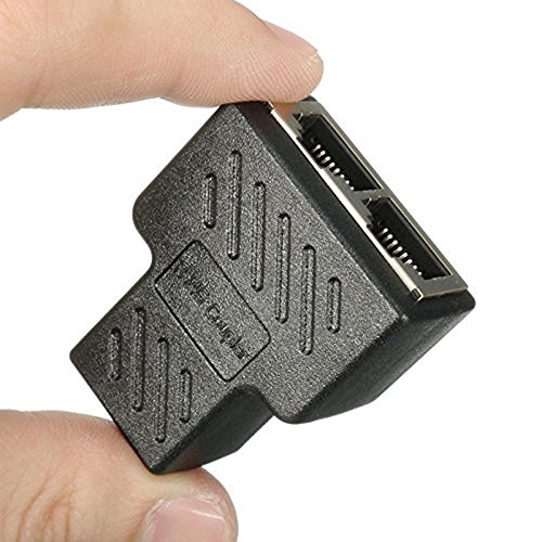 HUACAM HCM67 RJ45 Splitter Adapter 1 to 2 Dual Female Port, Cat 5 / Cat 6 / Cat 7 Lan Ethernet Socket Splitter Plug Adapter with Shield [Anti-Signal Interference] - Thumbnail 5