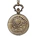 YouYouPifa Retro Circular Train Pattern Relief Big Pocket Watch