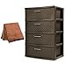 NEW! Sterilite 4-Drawer Wide Weave Tower Plastic Storage Kitchen or Bedroom Organizer in Espresso with Microfiber Cleaning Cloth