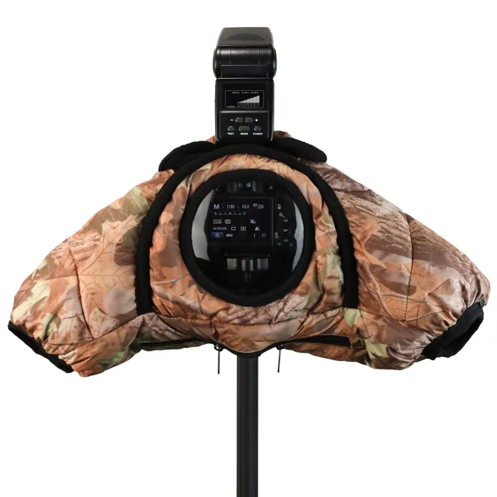 CamRebel Water-Resistant Rain Cover Sleeve for DSLR Cameras Leaves color for Bird Photography