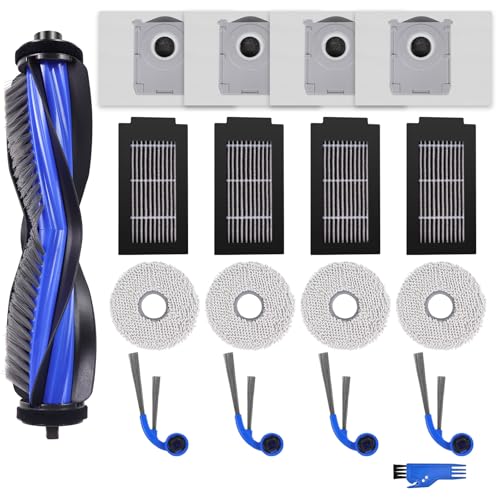 Spofan Accessories Kit for ECOVACS T50 OMNI Gen3/T50 Pro Omni Gen3, T30C OMNI | for DEEBOT Robot Vacuum Cleaner Spare Parts 1 Main Brush, 4 Filters, 4 Side Brushes, 4 Mop Cloths, 4 Bags