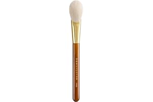 ROWNYEON Desert Oak Series CM 160 Angled Blush Brush for Cheeks – Ideal for Powder & Cream Blush, Golden Brass Ferrule, Ebana Bubinga Handle, Soft Nylon Bristles