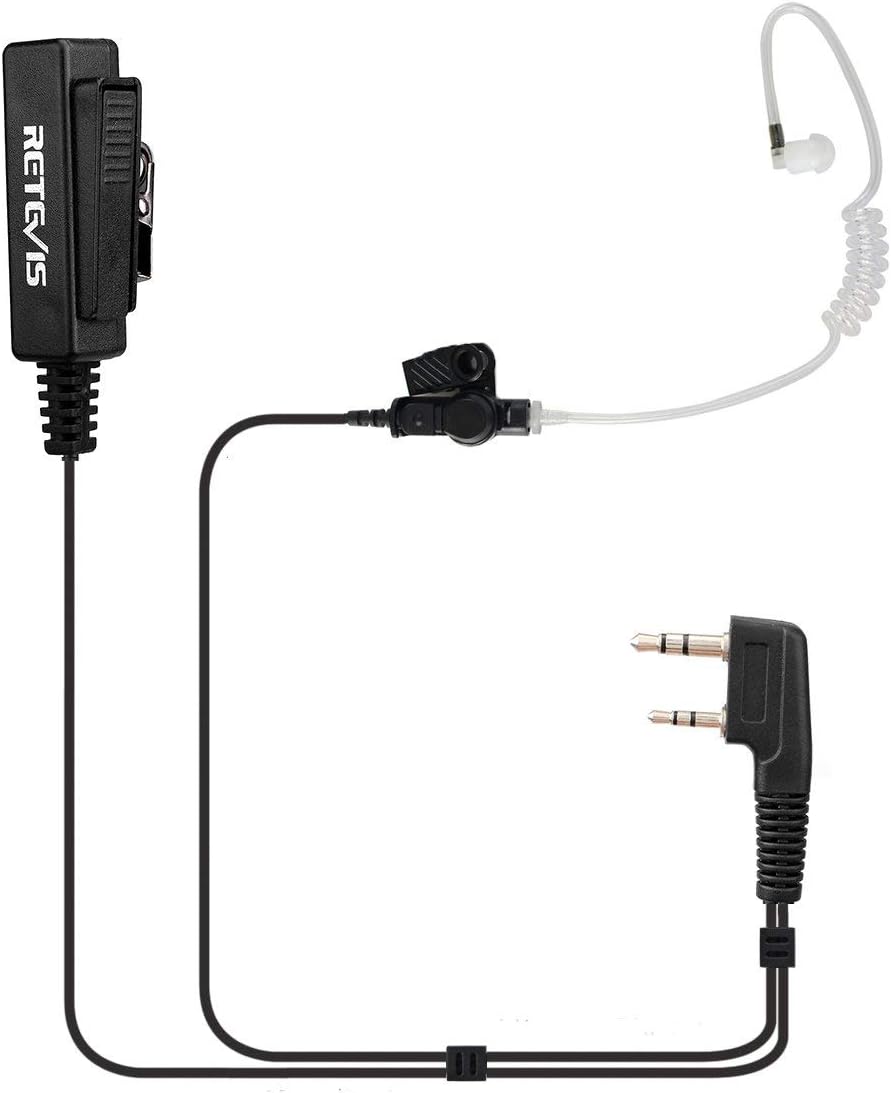 Retevis 2 Pin Walkie Talkie Earpiece with Mic, Covert Acoustic Tube Headset, Radio Earpiece - Image 3