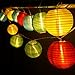 HQOON Globe String Lights with Mini Nylon Lantern, LED Fairy Decorative Lights, 3 AA Battery Operated (not included), 2 Lighting Modes, 10ft/3m, 20 Led Bulbs and Lanterns Ideal for Indoor and Outdoor