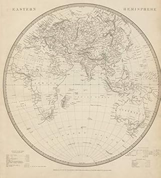 Amazon De Osthalbkugel Europa Afrika Gebirge Des Kong Asien Australien Sduk 1844 Old Antique