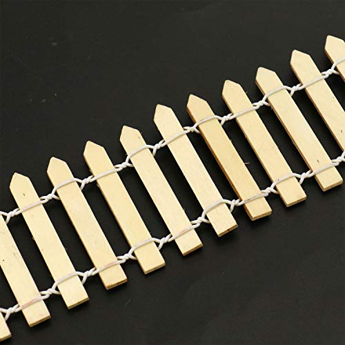 JETEHO 39 Inch Wood Picket Fence Miniature Ornaments Fairy Garden Fencing Accessories Set (Wood) - Thumbnail 3