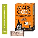 MadeGood Halloween Chocolate Chip Granola Mini Bars, 4 Boxes (0.42 oz, 144 ct); Organic Gluten-Free Oats and Delicious Chocolate Chips in Shareable, Spooky, Sweet Treats Perfect for Trick-or-Treaters