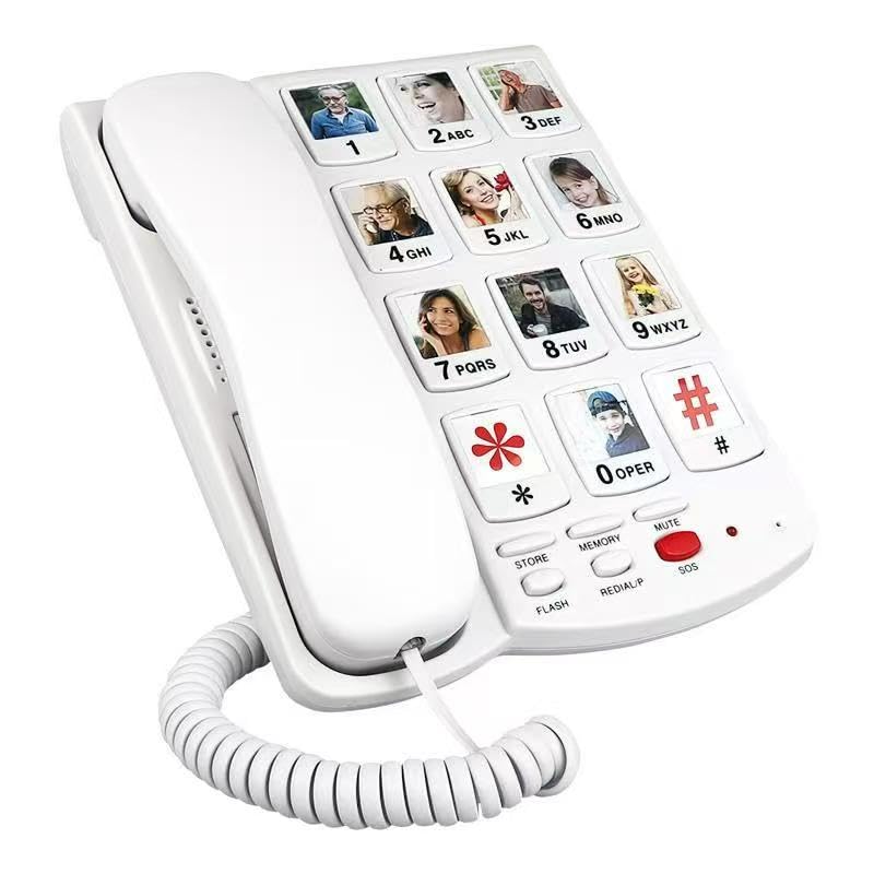 Photo 1 of Large Button Phones for Seniors - Big Button Telephone with SOS Emergency Dial, Extra Loud Volume, Hearing Aid Compatible, Easy Operation for Elderly (Pictured Key)