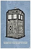 Doctor Who, Tardis, Where DO You Want to Start Word Art Print Poster (12
