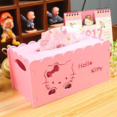 Tyro Hello Kitty Cartoon Animation Tissue Case Box Home Decor Wooden Towel Paper Box Home/Car Napkin Papers Bag Holder Box B41