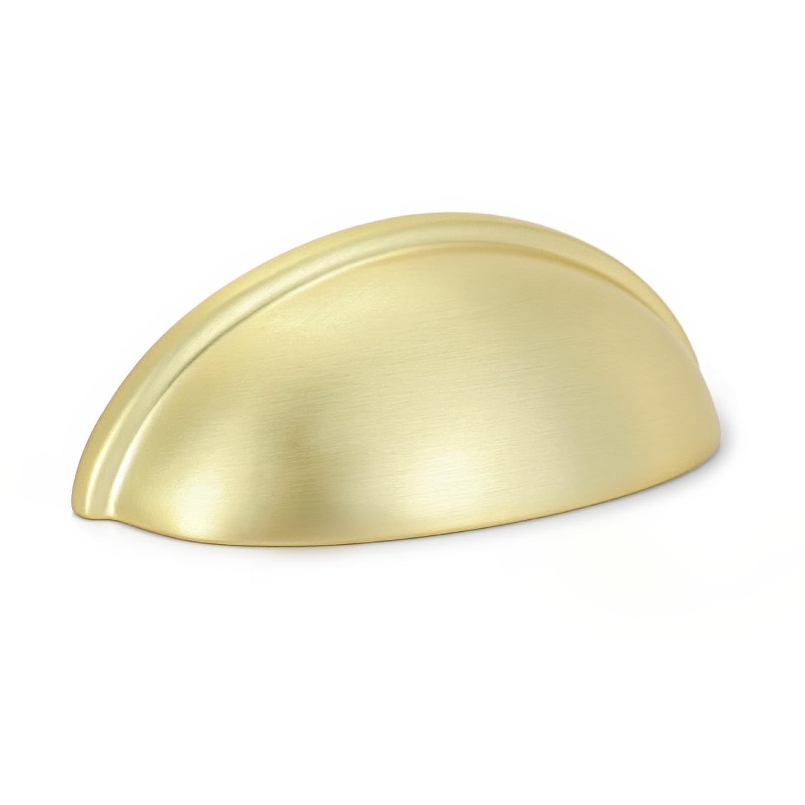 Photo 1 of HOMOTEK 15 Pack Drawer Bin Cup Pulls Dresser Pulls for Cabinets Brushed Brass - 3 Inch Hole Centers Furniture Handles,Kitchen Cabinet Hardware