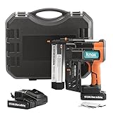Knox Cordless Nail and Staple Gun - 18 Gauge Brad Nailer and Stapler Combo with 2 Heavy 18V Rechargeable Batteries and Case - Single or Contact Firing