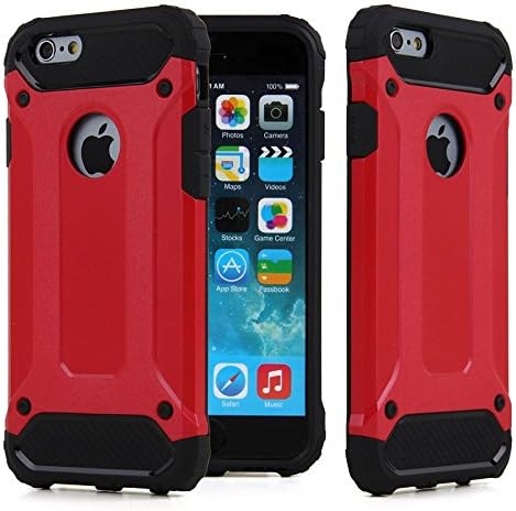 iPhone 6s Case, Chivel (TM) Anti-slip Shockproof Armor iPhone 6s Protective Case Ultra Slim Fit Non-slip Grip Rubber Bumper Case Cover for Apple iPhone 6 &amp; iPhone 6s 4.7 inch (Red)