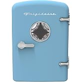 Frigidaire Retro 9-Can Mini Personal Fridge Portable Cooler for Car, Office, Bedroom, Dorm Room, or Cabin, 11.8" D x 7.1" W x 10.1" H, BLUE