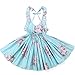 Flofallzique Summer Baby Girls Dress Blue Floral Toddler Outfit Casual Sundress (1, Blue)