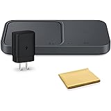 SAMSUNG 15W Wireless Charger Duo w/USB C Cable, Fast Charge 2 Devices at Once, Cordless Charging Pad for Galaxy Phones and De