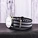 Clockwork Synergy® Classic Nylon Nato watch straps bands (22mm, Black/Grey)