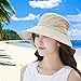 HindaWi Sun Hat Wide Brim Sun Hats for Women UV Protection Floppy Beach Womens Summer Flap Cover Cap Beige