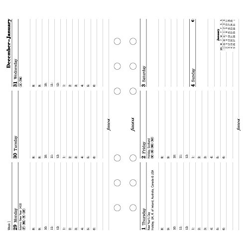 Filofax Week to View Horizontal Refill for 2015 Personal Size Yearly Calendar, White (C68420-15)