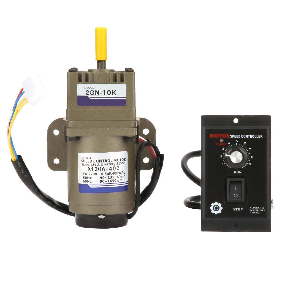 Gear Motor, AC 220V 6W Single Phase Asynchronous Gear Motor for Packaging Industry Machine Tool Industry, Transport Equipment