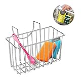 Sponge Holder,Sanmersen Stainless Steel Kitchen Sink Caddy Organizer for Soap Brush Dishwashing Liquid Drainer Rack