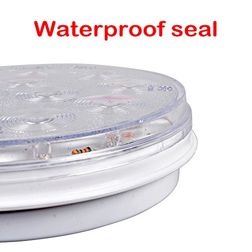 2x 4 inch Round 12-LED Tail Light Reverse Grommet Plug for Truck Trailer RV UTE UTV (Clear Lens - White Light) - Thumbnail 4