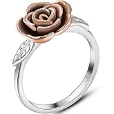 Jude Jewelers Retro Vintage Stainless Steel Rose Flower Style Promise Statement Party Ring