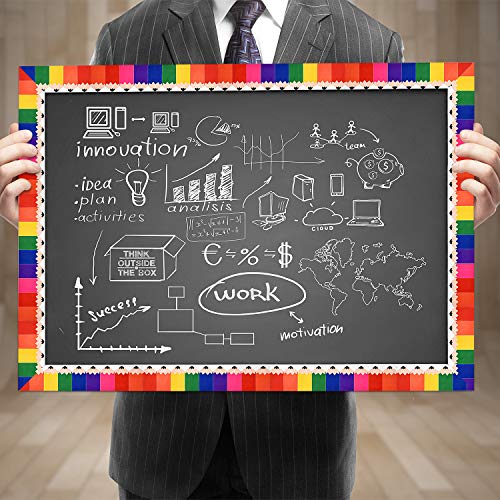 49 Feet Bulletin Board Borders School Themed Decorative Stickers Confetti Teaching Press Border for School Classroom Chalkboard Decoration