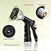 VicTsing Garden Hose Nozzle, Heavy Duty Spray Nozzle with 8 Adjustable Watering Patterns High Pressure, Slip and Shock Resistant Water Nozzle Hose for Watering Plants and Car wash