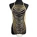 Jane Stone Gold Tone Bohemian Layered Sexy Bralette Body Chain Statement Beach Jewelry(Fn1805)