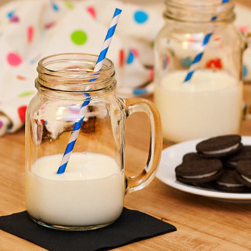 bar@drinkstuff Mason Drinking Jar Glasses Pack of 4, 20oz/568ml Vintage Style Mason Jar Tumblers with Handles - Image 4