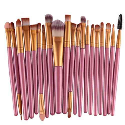 Gillberry 20 pcs/set Makeup Brush Set tools Make-up Toiletry Kit Wool Make Up Brush Set (Pink Gold)