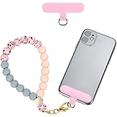 CHIWUTECH Silicone Beaded Phone Wrist Strap, Cellphone Lanyard with Tether Tab, Hands Free Wristlet Chain Bracelet