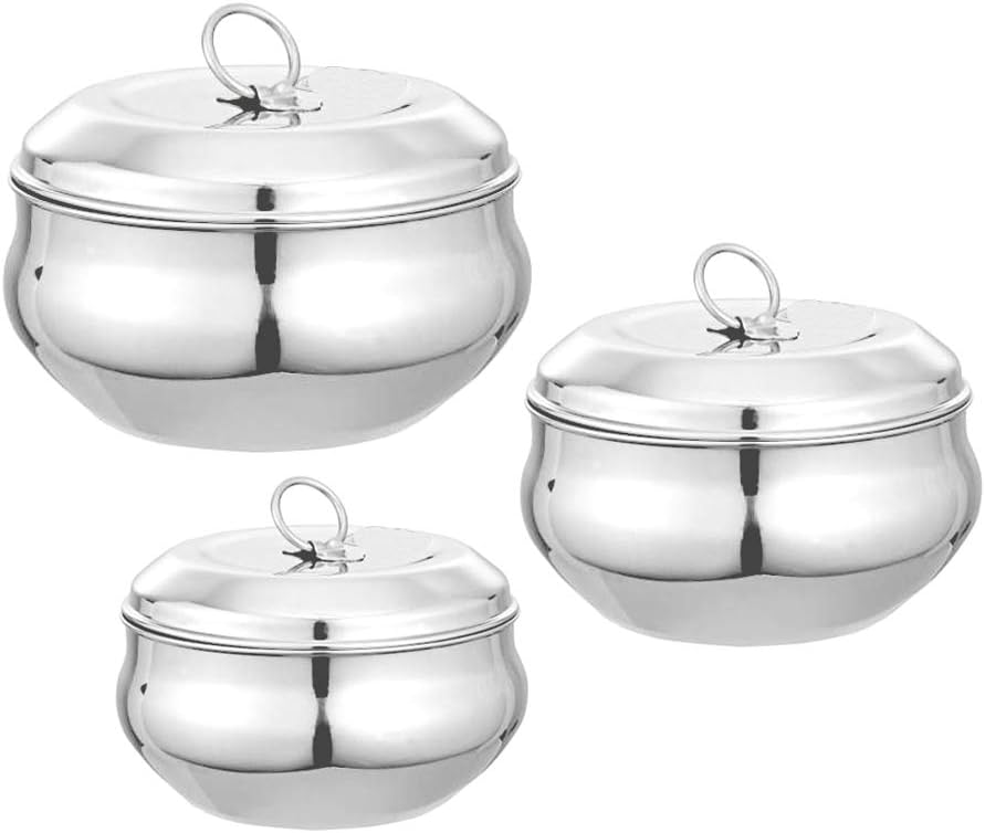 Bartan Hub Small Stainless Steel Container Set with Lid (300 ML, 200 ML