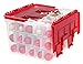 IRIS USA WL-60 CLR/CLRTINT PP RED W 6PK [PR 9-1] IRIS Wing Lid Storage Box with Ornament Divider