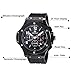 Voeons Men's Chronograph 24 Hr Indicator Military Sports Watches 3ATM Waterproof Black Stainless Steel Mens Watches