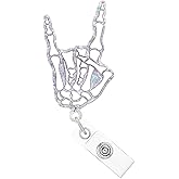 Abamilaka Funny Xray Skeleton Badge Reel Holder Nurse Gifts Radiology Radiologist Badge Reels Retractable for Nurses Cute Glitter RN CNA Nursing Student Badge Clip Medical PCT LPN ID Card Accessories