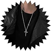 Iaceble Boho Silver Cross Pendant Necklace Stainless Stee Cross Necklace Religion Cross Choker Necklace Polished Corss Chain Necklace Minimalist Faith Cross Necklace Jewelry for Women