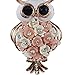 Bolbove Flower Owl Keychain Sparkling Keyring Blingbling Crystal Rhinestones Purse Pendant Handbag Charm (Pink)