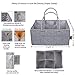 Baby Diaper Caddy Organizer by Devray | Nursery Storage Bin | Grey Leather Pu Handles and Top Trim with 5 Compartments