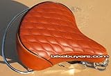 Velo SD Saddle - Brown, Classic Style Seat with chrome rail handle bar for beach cruiser bikes, Twin-spring suspenion