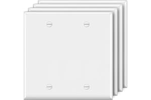 BESTTEN 2-Gang Blank No Device Wall Plate, 4 Pack Full Plate Cover for Box Mount, Unbreakable Polycarbonate Outlet Cover, cUL