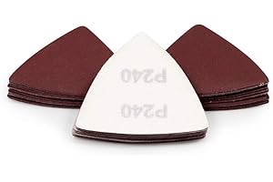 SPEEDWOX 30 Pcs Hook and Loop Triangle Sandpaper 240 Grit 80mm 3-1/8 Inches for Oscillating Multi Tool Detail Sander Sanding 
