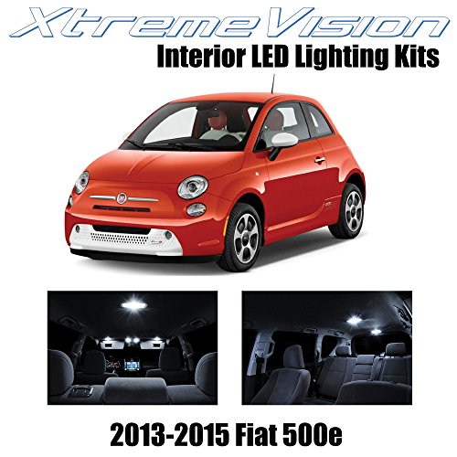 XtremeVision Fiat 500e Electric car 2013-2015 (3 Pieces) Pure White Premium Interior LED Kit Package + Installation Tool