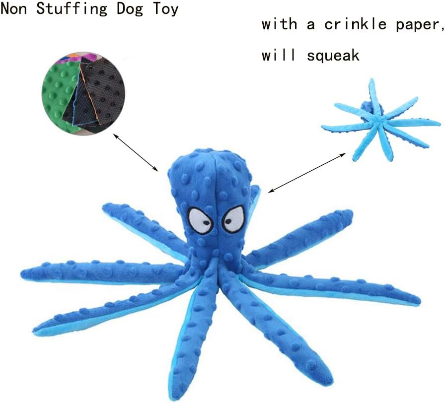2pcs Plush Dog Toys, Dog Plush Toys Octopus, No Stuffing Squeaky Interactive Dog Toys - Image 4