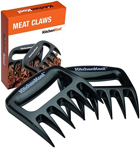 KitchenKool Pulled Pork Shredder Claws - STRONGEST BBQ MEAT FORKS - Shredding Handling &amp; Carving Food, Claw Handler Set for Pulling Brisket from Grill Smoker or Slow Cooker - Set of 2
