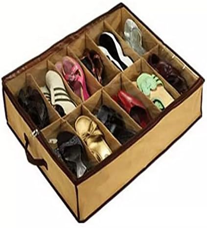 Ramsay Under the Bed Shoe Storage Organizer 12 Pair Front Zippered Closure