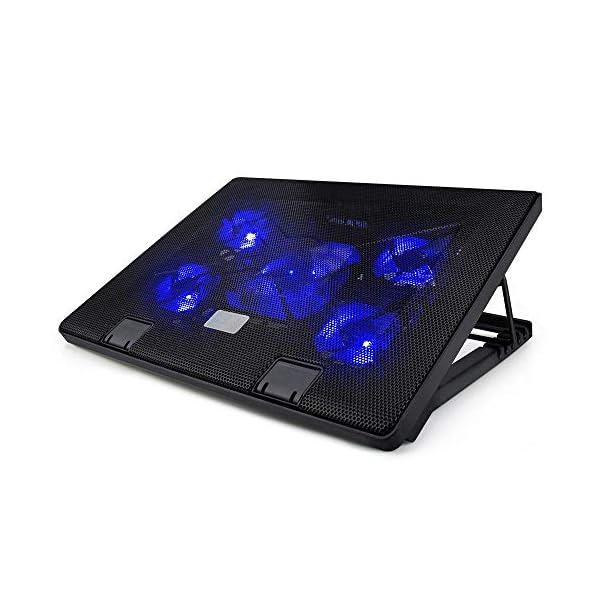 yidenguk-Laptop-Cooling-Pad-Adjustable-Angle-Ultra-Quiet-Gaming-Laptop-Cooler-Stand-with-6-Fans-Blue-Led-Lights-2-USB-Ports-Suitable-for-12-154-Inches-Laptop-Notebook-blue-5 yidenguk Laptop Cooling Pad, Adjustable Angle Ultra Quiet Gaming Laptop Cooler Stand with 6 Fans, Blue Led Lights, 2 USB…