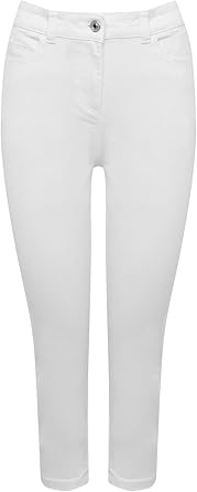 high waisted three quarter length jeans