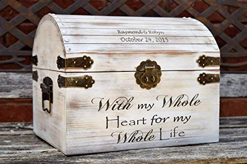 Distressed Wedding Card Box - Keepsake Chest - Card Box for Wedding - Personalized Wedding Card Holder - Rustic Wedding Decor